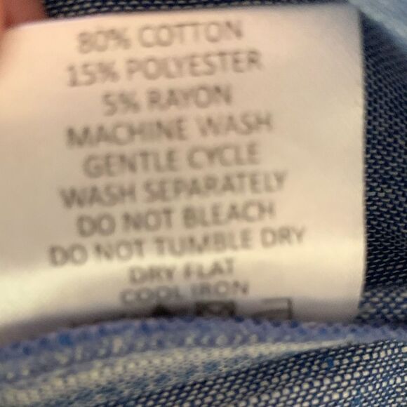 Mudpie Sleeveless Summer Tiered Chambray V Neck Babydoll Dress Sz M - Picture 5 of 9